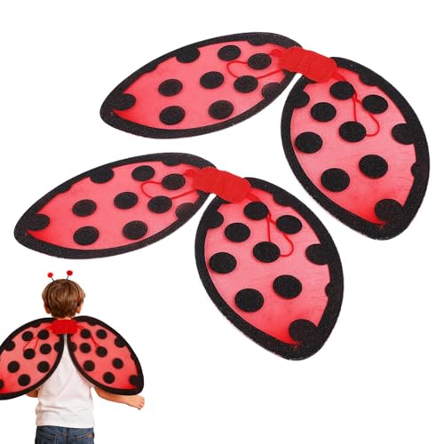 Alas de mariquita | Accesorios ligeros para juegos de rol, accesorios ligeros de disfraz de mariquita – para Navidad, fiestas, bailes de máscaras, actuaciones fotográficas, accesorios para el hogar y