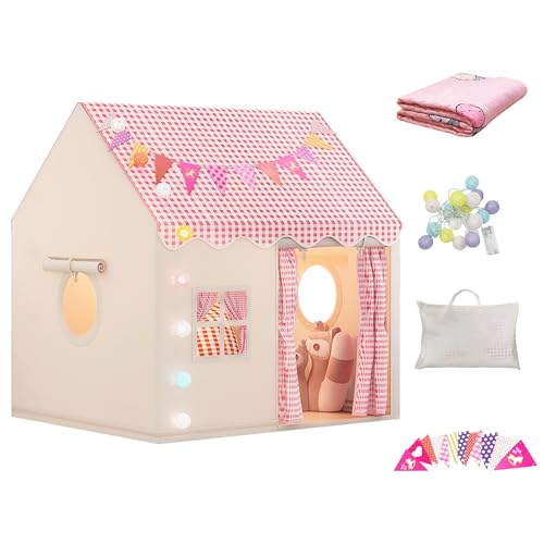 DOKKOME Kinderzelt Indoor Kinder Haus Innen Kinder Spielhaus Spielzelt mit Matte und Lichtern Jungen Spielzelt Hauszelt Mädchen Kinderspielburg Kinderzimmer Dekor ab 3 Jahre Kinderspielzelt Rosa DOKKOME Kinderzelt Indoor Kinder Haus Innen Kinder Spielhaus Spielzelt mit Matte und Lichtern Jungen Spielzelt Hauszelt Mädchen Kinderspielburg Kinderzimmer Dekor ab 3 Jahre Kinderspielzelt Rosa