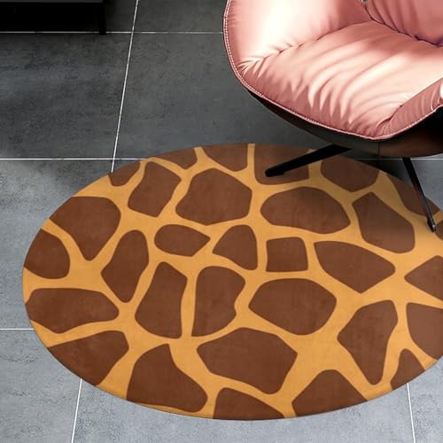 Alfombra pequeña lavable de jirafa que soluciona la limpieza 3