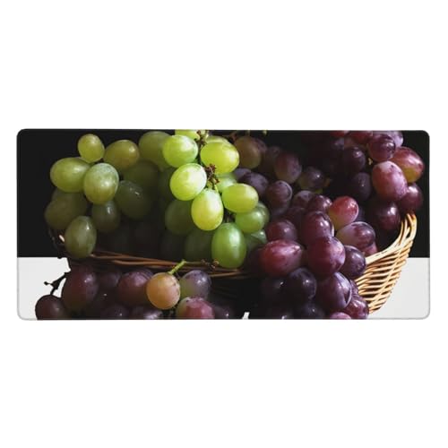 Tapis de souris grand format caoutchouc bords cousus imprimé raisin
