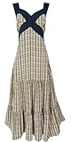 GURU SHOP Vestido largo de verano para mujer, sintético, Curry/Black, 40