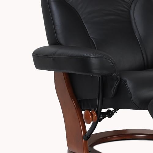 Sillón Giratorio Negro Piel Plegable miniatura 4