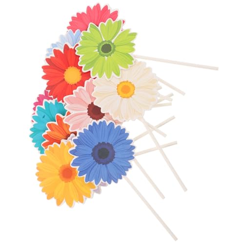Adornos de margaritas de papel para magdalenas, decoración floral ideal para bautizos y bodas