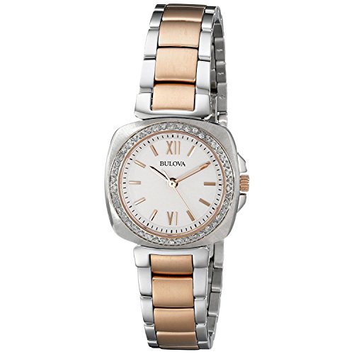�u���[�o Bulova Women's 98R206 Diamond Gallery Analog Display Japanese Quartz Two Tone Watch ���� ���f�B�[�X �r���v �y���s�A���i�z