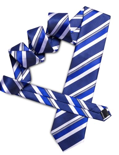 Image of Barry.Wang Mens Tie Set Plaid Check Neckties Formal Business Wedding Luxury Pocket Square Cufflinks