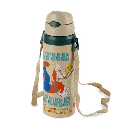 Image of CELLO Kidzbee Autumn 400 Goofy Design Insulated Kids Sipper Water Bottle 400 ml | Food Grade, 3D Touch & Feel Design, BPA Free, Leakproof Easy Press Open Flip Top Cap Insulated Kids Water Bottle