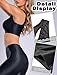 FEOYA Women's Shiny Glossy Two Piece Outfit Wet Look Fashion Lingerie Set Sheer Translucent Sport Bra High Waist Shorts Black L