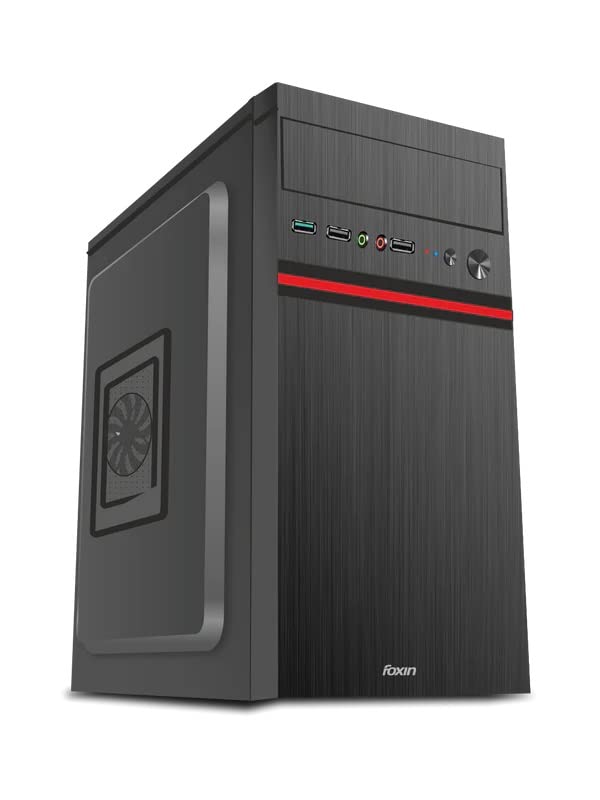 Image of Foxin Race Desktop Computer Case /PC Cabinet - with Steel Metal Body | All ATX Motherboard Compatible | Color Metallic Black