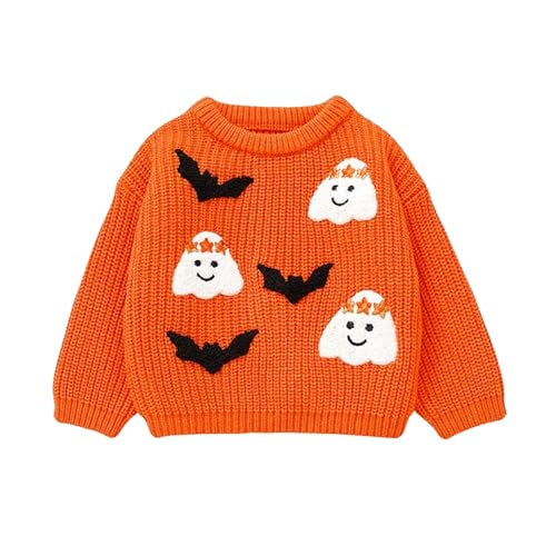 Baby Boy Girl Halloween Sweaters Pumpkin Boo Embroidery Knitted Sweater Toddler Long Sleeve Pullover Tops Fall Winter Clothes2