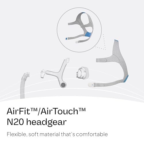 Image of ResMed AirFit /AirTouch N20 Headgear,CPAP Replacement Headgear (Frame System & Nasal Cushion Not Included), Small Blue