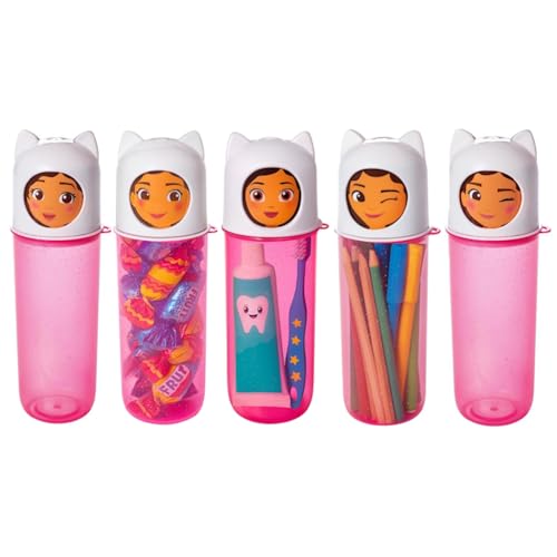 Kit 5 Lembrancinhas Festa Box Giratório para Sacola Surpresa Casa Mágica Gabby