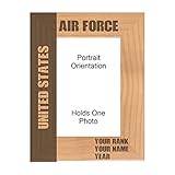 Personalized Military Gifts United States Air Force Engraved Natural Wood Picture Frame Custom Text Veterans Day