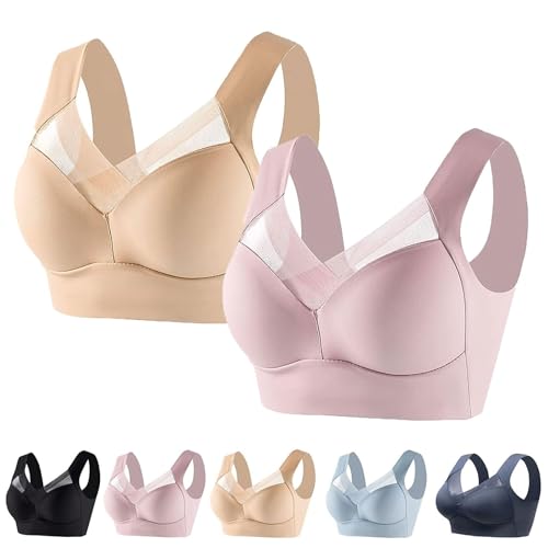 Seamless Sexy Push-Up Wireless Plus Size Comfort Bra(2pcs-b,2XL(70-80kg))