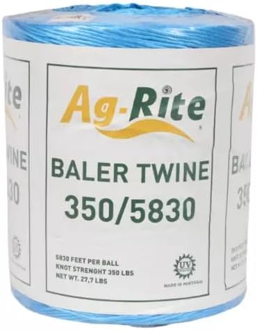 Baling Twine, Poly Propylene 350 Pound Knot Strength and 5830 Foot Length, Single Spool, Crop Baling (Blue)