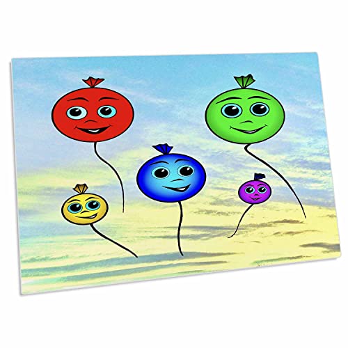 3dRose Colorful Balloons Flying in The Sky - Desk Pad Place Mats miniatura 1