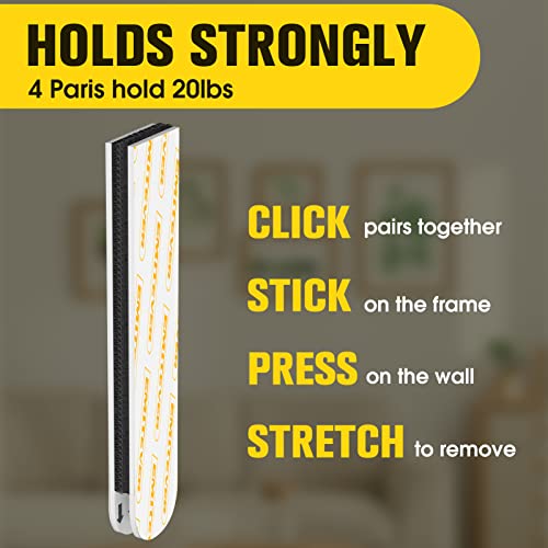 Emitever Picture Hanging Strips Heavy Duty, Large 20 Pairs, No Damage Picture Adhesive Strips, Hook And Loop Mounting Tape Black #TOP4