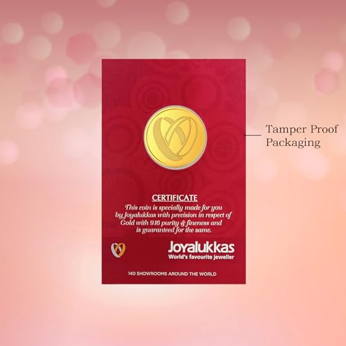 Image of Joyalukkas 22K (916) Purity Gold Coin | Yellow Color | Round Shape | Happy Birthday Design.