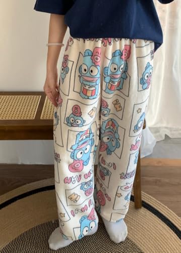 Cartoon Print Flannel Pajama Pants Petite Women's Fuzzy Fleece Pajama Bottoms Girls Soft Comfy Sleep Lounge Pj Pants2