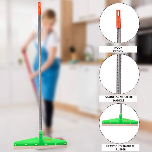 Image of Zureni MACH-5 Wiper 19 inch Foam Rubber Blade, Double Lamination Rod with Sturdy Long Handle for Wiping, Floor Cleaning and Dirt Removal in Home, Bathroom & Kitchen (Random Colours)
