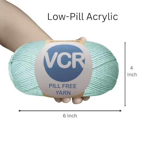 Image of VCR Greyish Blue Yarn, Pill-Free Soft Knitting Yarn, 100 Grams Hank, 263 Meters Length, Low-Pill Acrylic Yarn, Soft Crosia Threads, Pack of 1, Suitable for Beanies, Caps and Gloves
