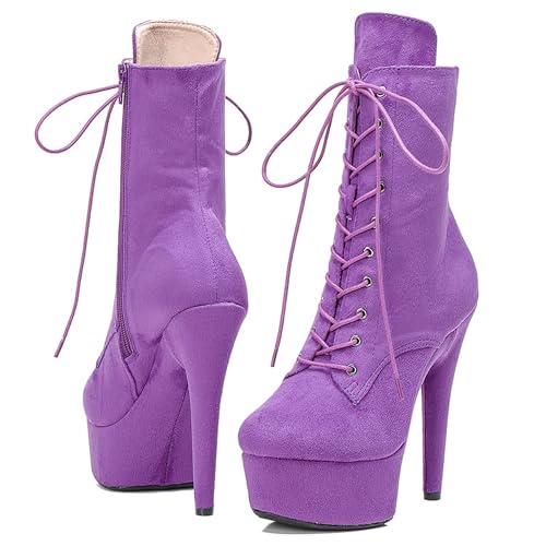 Image of WUXIN H&P 6 in Pole Dance Boot Shoes For Women,Exotic Stiletto Shoes Platform,Stiletto Platform Pole Dancing Ankle Boots Heels