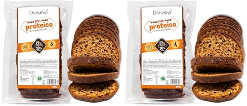 DRASANVI Pan Proteico Bajo en Carbohidratos|27% de proteínas y alto Contenido en fibra | ideal para dieta low carb y keto | Bajo en Azúcares y Calorías | Con Semillas de girasol y linaza | 365 gr