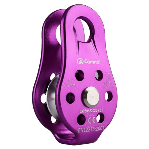 Poulie simple d'escalade YAPJEB violette 26 kN en aluminium pour matériel de plein air