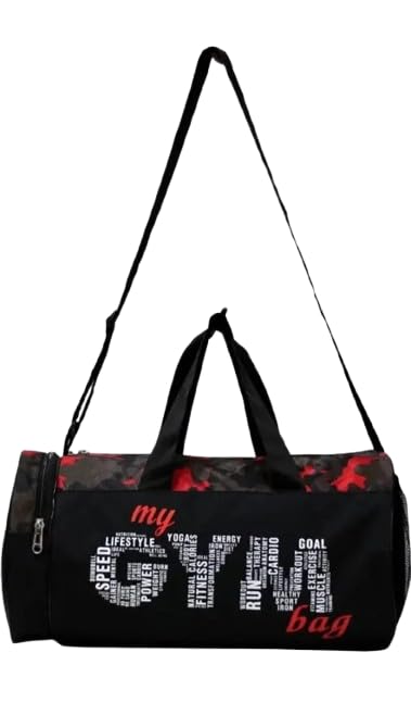 JAIS BOY Duffle Gym Bag, 20L Capacity Black Faux Leather with Mesh Pockets 3 Compartments Adjustable Strap-image-12