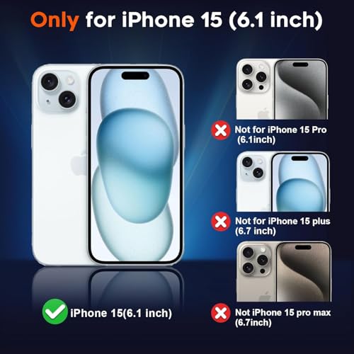Image of SUPFINE Magnetic for iPhone 15 Case (Compatible with MagSafe) (Military Grade Drop Protection) Slim Translucent Matte Shockproof with Anti-Fingerprint Phone Case, Blue Green
