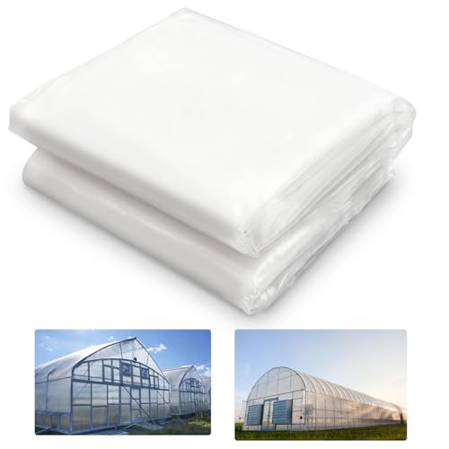 24 x 25FT Plastic Sheeting 6 mil Greenhouse Plastic Film Heavy Duty UV Resistant Thickened Plastic Sheeting Polyethylene Green House Plastic Cover