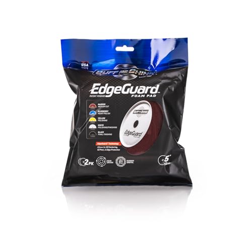 Image of Buff and Shine - EdgeGuard Foam Buffing Pads - Maroon - 5 inch Medium Cut Pad - Pack of 2