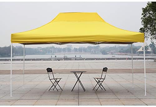 AMERICAN PHOENIX Canopy Tent 10x15 Easy Pop Up Instant Portable Event Commercial Fair Shelter Wedding Party Tent (Yellow, 10x15)