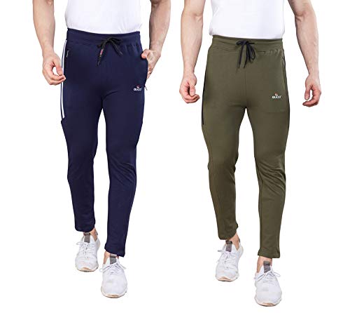 Quco Mens Cotton Narrow fit Combo Trackpants with Side Pockets for Casual Lounge wear nightpant