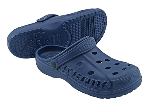 Kenbo Clogs Gartenschuhe Badeschuhe Pantoletten Hausschuhe Freizeit Praxis Gr. 36-49 (Navy, eu_Footwear_Size_System, Adult, Numeric, medium, Numeric_48)