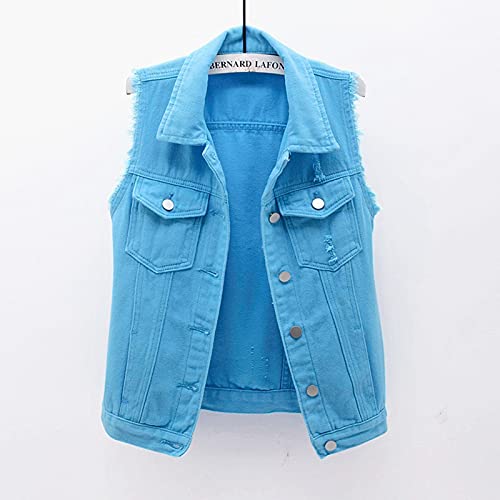 Veste jean sans manches pour sublimer un look d&eacute;contract&eacute; basique - 3