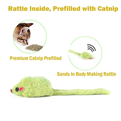 MeoHui Fur Mice Cat Toys, Rattling Catnip Cat Toys Mice, 5.5” Real Little Mice Size Cat Mouse Toys with Rattle Sound… - Image 5