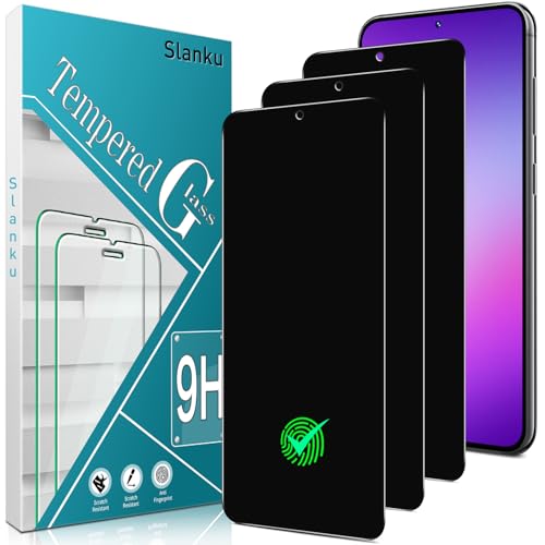 Slanku [3 Pack for Samsung Galaxy S23 Privacy Screen Protector Tempered Glass NO Bubbles Fingerprint Unlock Anti Spy Anti-Scratch Easy install