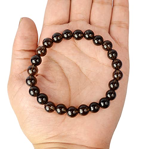 Image of Reiki Crystal Products Certified Natural Crystal Stone 8 mm Round Beads Bracelet for Men and Women | Reiki Charged Gemstone Bracelet | Multiple Stone Variants Available