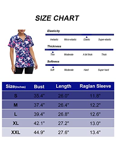 Koscacy Yoga Tops For Women Loose Fit,V Neck Sports Polo Shirts Ladies Golf Tennis Ball Games Shirts Moisture Wicking Casual Summer Running Clothing Geometry Large #TOP5