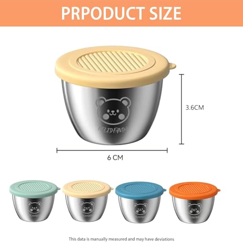 Image of STARFLYER Stainless Steel Sauce Cup with Lid, Small, Silver, Leak-Proof,50g, for Salad, Chutney, Tiffin, Lunch, Travel (1)