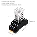 MECCANIXITY 1Pcs AC 220V Electromagnetic Power Relay, 14-Pin 3A Power Coil Relay with LED Indicator and Socket Base DPDT 4NO 4NC - MY4NJ for Industrial, Home Appliances and DIN Rail System