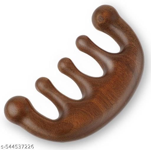 KENYS 1pcs Wooden masagar Manual Scalp Massager Comb - Natural Wood, Wide Tooth, Head Massage Tool, Meridians Scalp Massage, Gua Sha Comb. 3