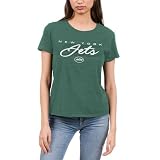 Junk Food NFL - New York Jets - Retro Script Lines - Officially Licensed Women's Short Sleeve Fan Tee