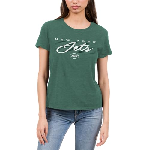 New York Jets Retro Script Lines - NBA Women's Short Sleeve Fan T-Shirt