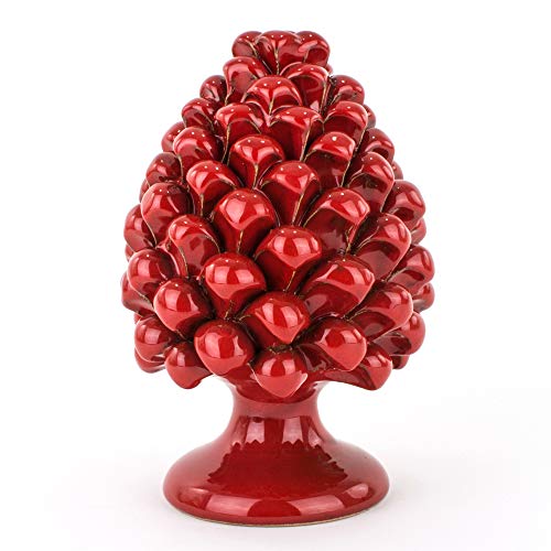 Zapfen aus Keramik von Caltagirone - Rot - H 25 cm - komplett...