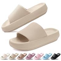 BAXIWUY Zapatillas Mujer Chanclas de Baño para Hombre Verano Super Suaves Chanclas de Casa Piscina Pantuflas Playa Comodas Antideslizante Sandalias Interior Exterior Unisex Caqui, 35-36 EU