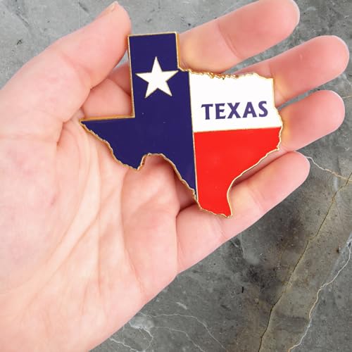 Imán de metal con mapa de Texas 3.2 x 3 pulgadas miniatura 3