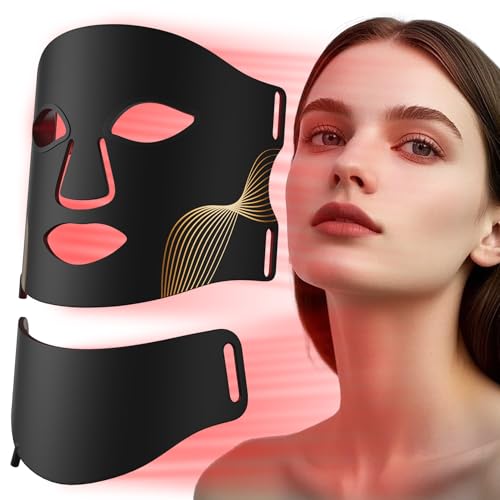 LED Light Therapy Mask Skin Care Mask, LED Red 630±5nm & NIR 830nm Wavelength for Home Use(model: MK66R-B)