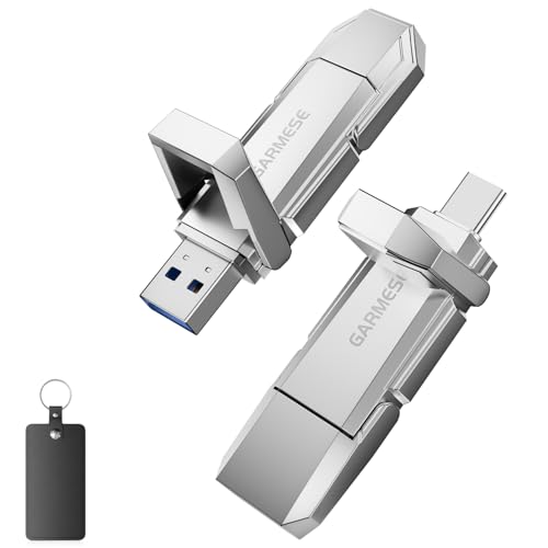 GARMESE 64GB USB C SSD-Grade Flash Drive Up to 450MB/s USB 3.2 Solid State Thumb Drive Type-A + Type-C 2-in-1 Flash Drive Memory Stick Data Storage for iPhone 17/16/15/Android Phone/Windows/Mac