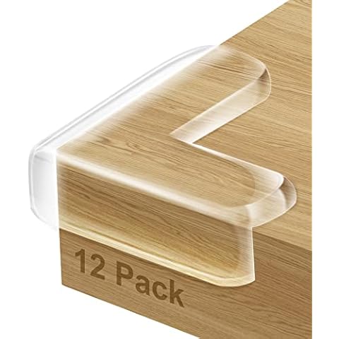 Corner Guards (12 Pack) Clear Corner Protectors High Resistant Adhesive Gel Best Baby Proof Corner Guards Stop Child Head Injuries Tables, Furniture & Sharp Corners Baby Proofing L-Shaped Cover